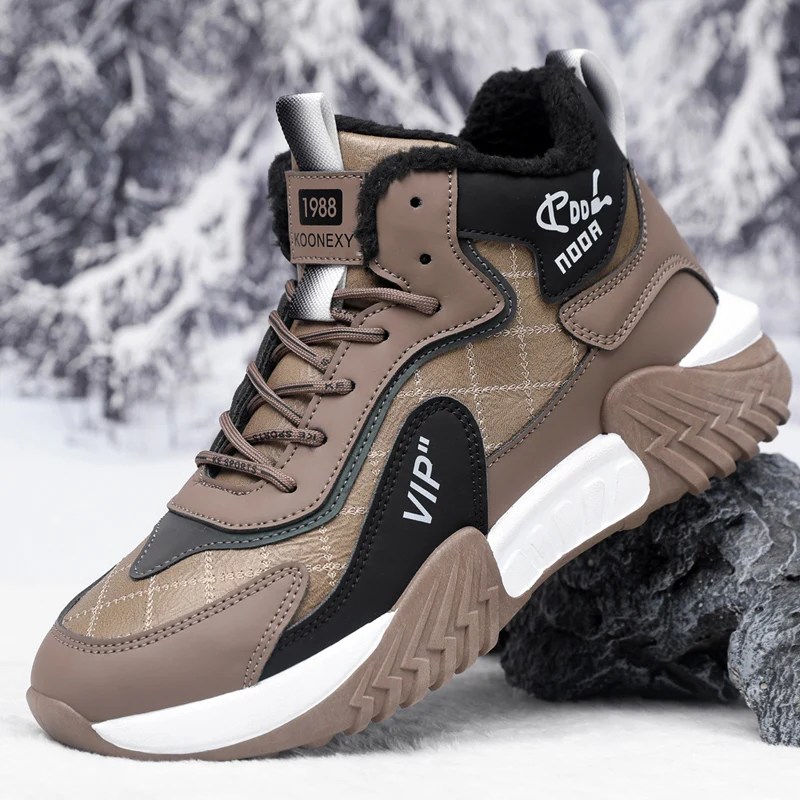 Herren-Winterschuhe, Schneestiefel, warme Winterstiefel, Motorradstiefel, geeignet für Herren zum Tragen im Winter, warme Freizeitschuhe, Herren – Detail 7
