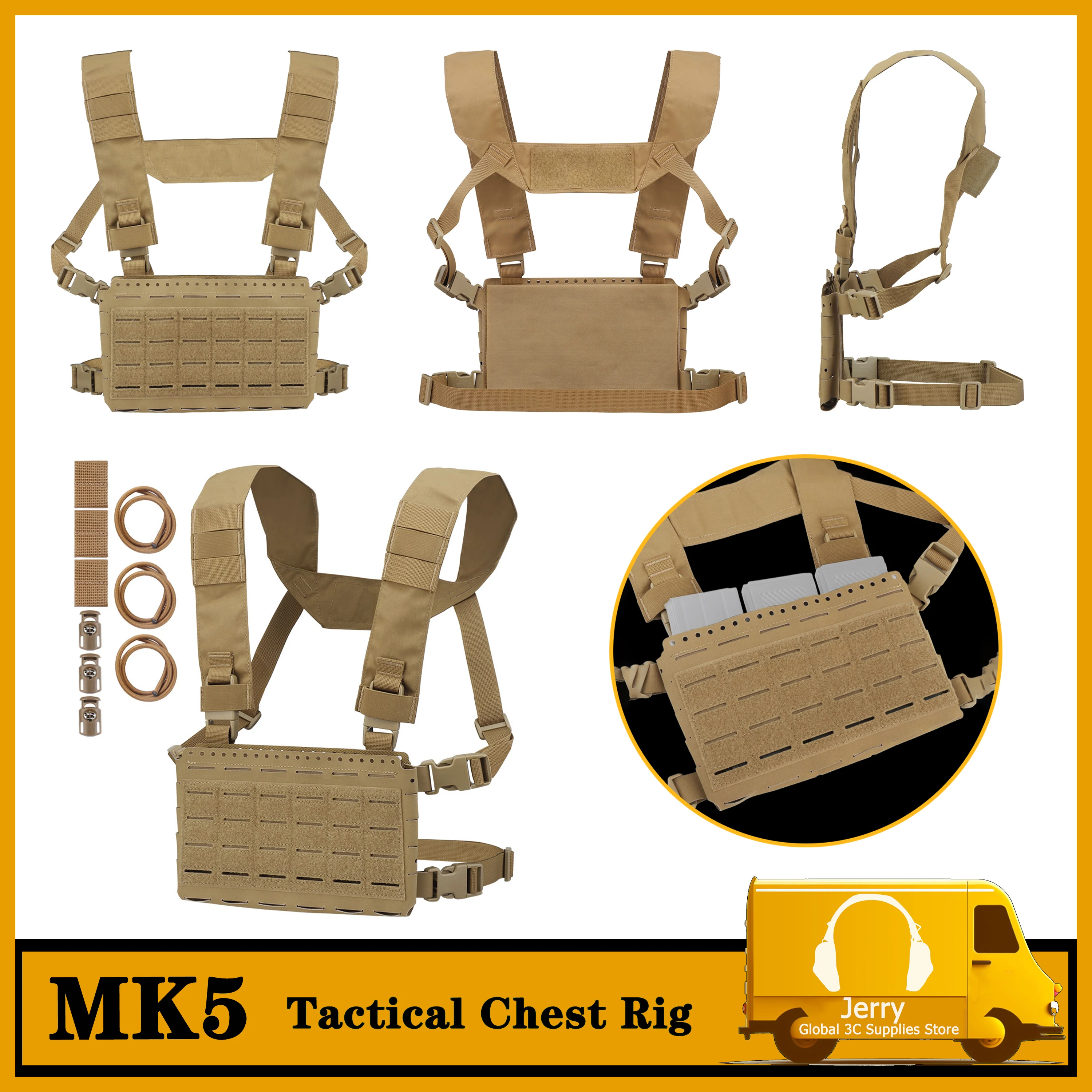 MOLLE Tactical Accessories Split Tactical Chest Suspension Plate Vest Spiritus Systems MK5 for LV119 SPC JPC 2.0 Bulk Components