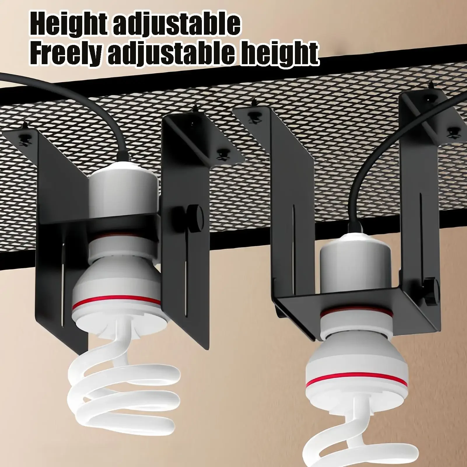 Reptile Ceramic Heat Lamp Holder Adjustable Height Terrariums Socket with Timer Reptile Heat Lamp Holder for Gecko Lizard