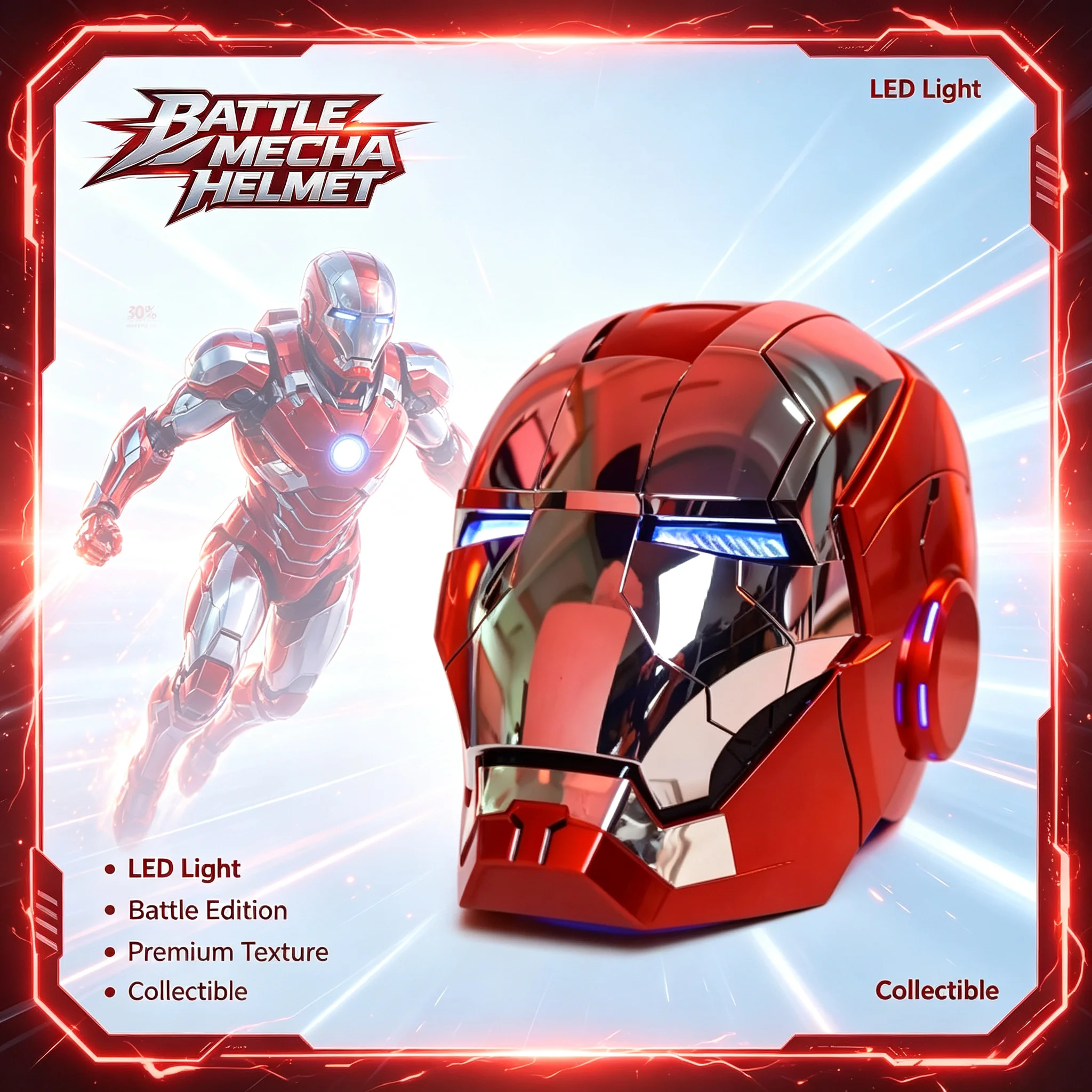 1:1 Iron Man MK5 Helmet Wearable Full Face Mask Voice Control Electric Open Close Light Up Cosplay Props For Adult Collection Gi