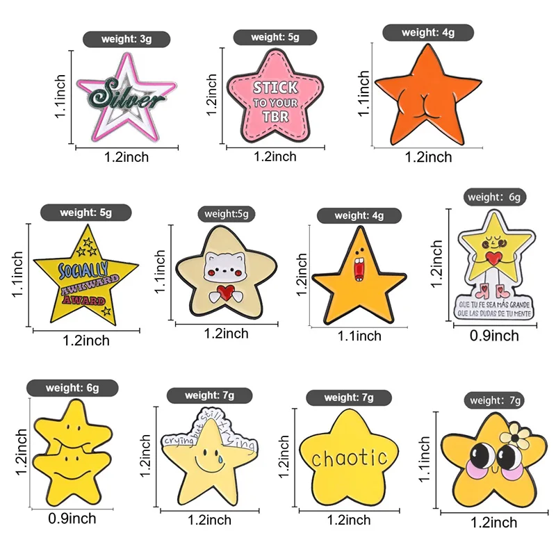 Lustiger Stern-Zitat-Anstecker, Sammlerstück, niedliche Meme-Charakter-Brosche für Rucksack, Jacke, Tasche, Teenager-Geschenk, Mode-Accessoire – Detail 1