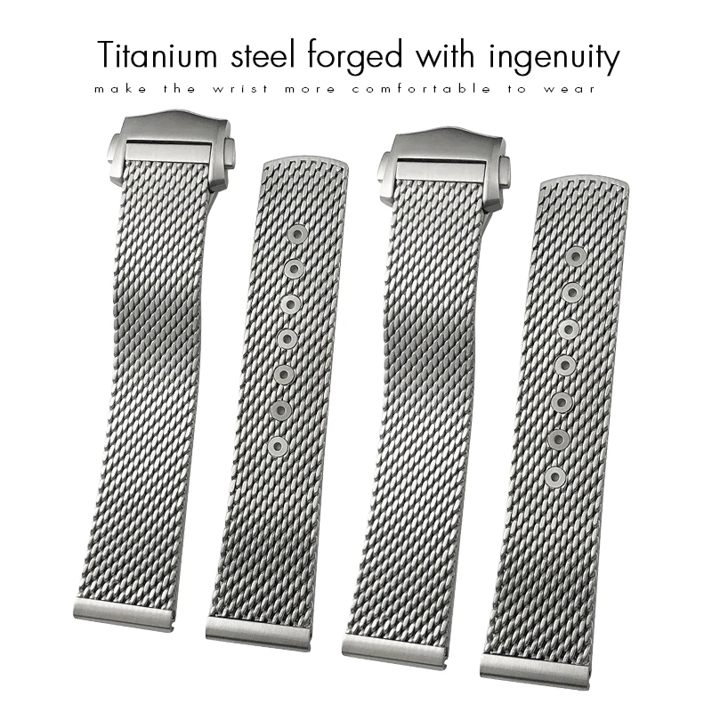 18mm 19mm 20mm High Quality Titanium Steel Watchband Fit for Omega 007 Seamaster 300 AT150 Speedmaster Moon Watch Strap Tools