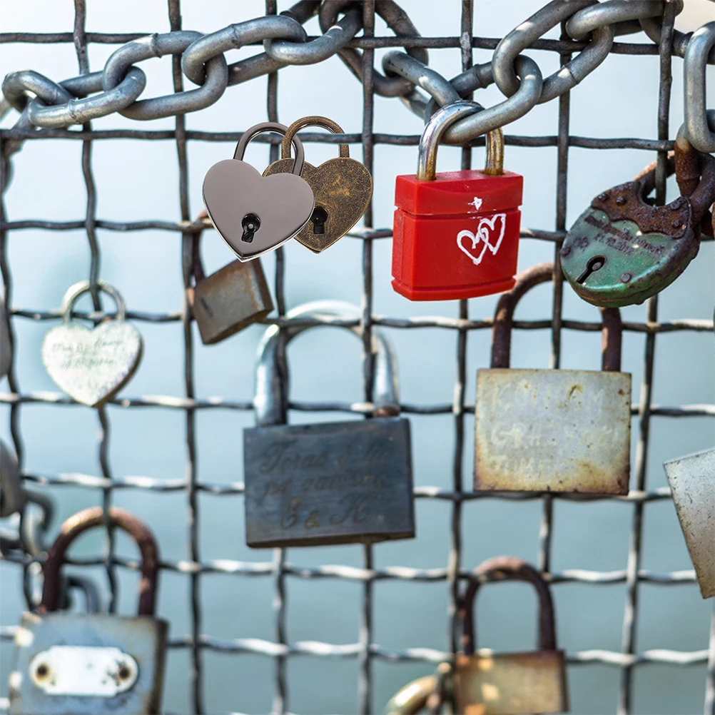

Heart Lock Small Luggage Padlock Suitcase Locks Suitcase Lock Key Durable Zinc Alloy Diary Locks Travel Locker