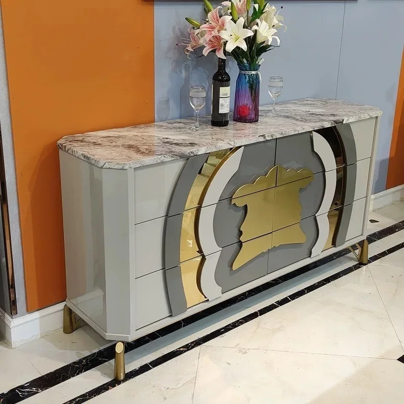 

Italian light luxury door cabinet modern simple dining side cabinet designer villa living room locker