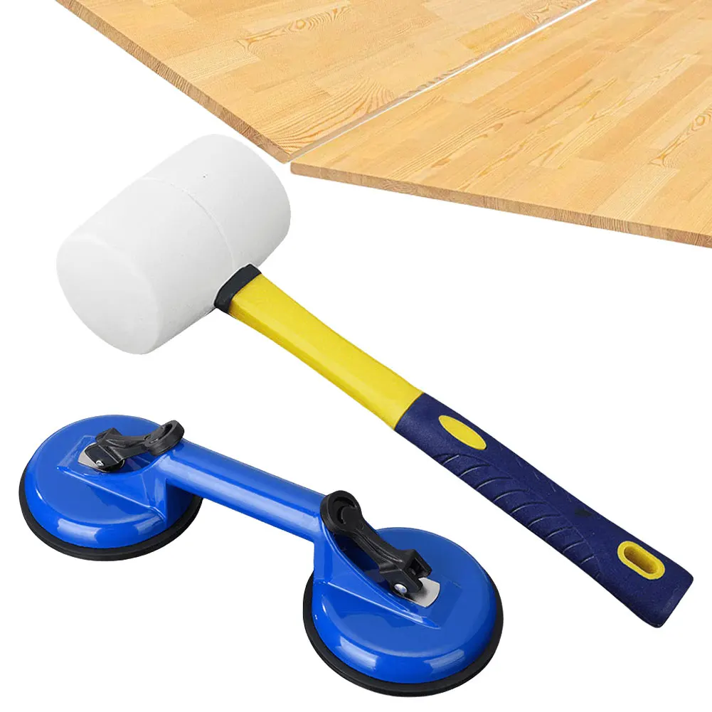 

Floor Gap Fixer Tool Include Suction Cup and Mallet Glass Lifting Suction Cups for Laminate Floor Gap Repair