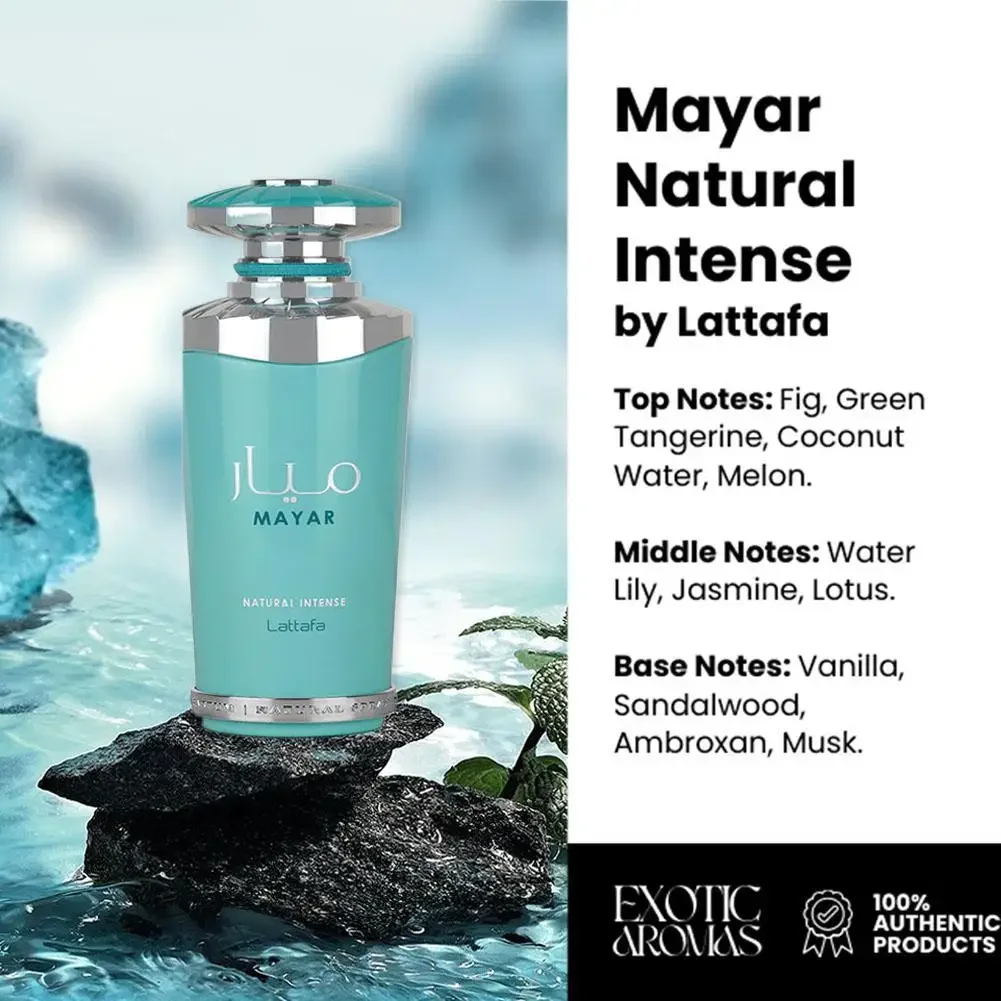Lattafa Mayar Natural Intense Perfume — аромат сладкого шафрана и жасмина, стойкий аромат унисекс, роскошные арабские духи для женщин
