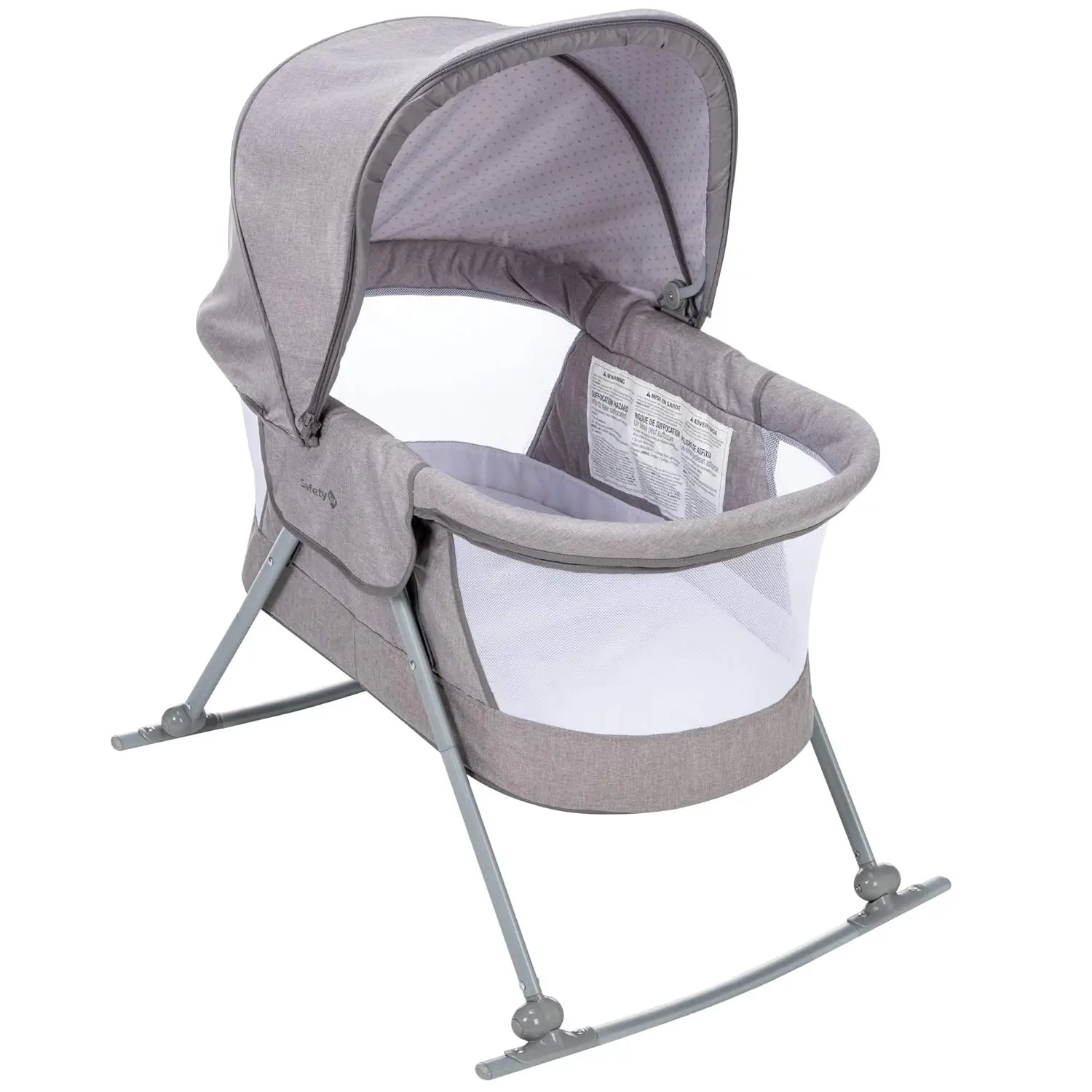 Portable Rocking Bassinet for Baby Sleep, Travel-Friendly with Sunshade Canopy