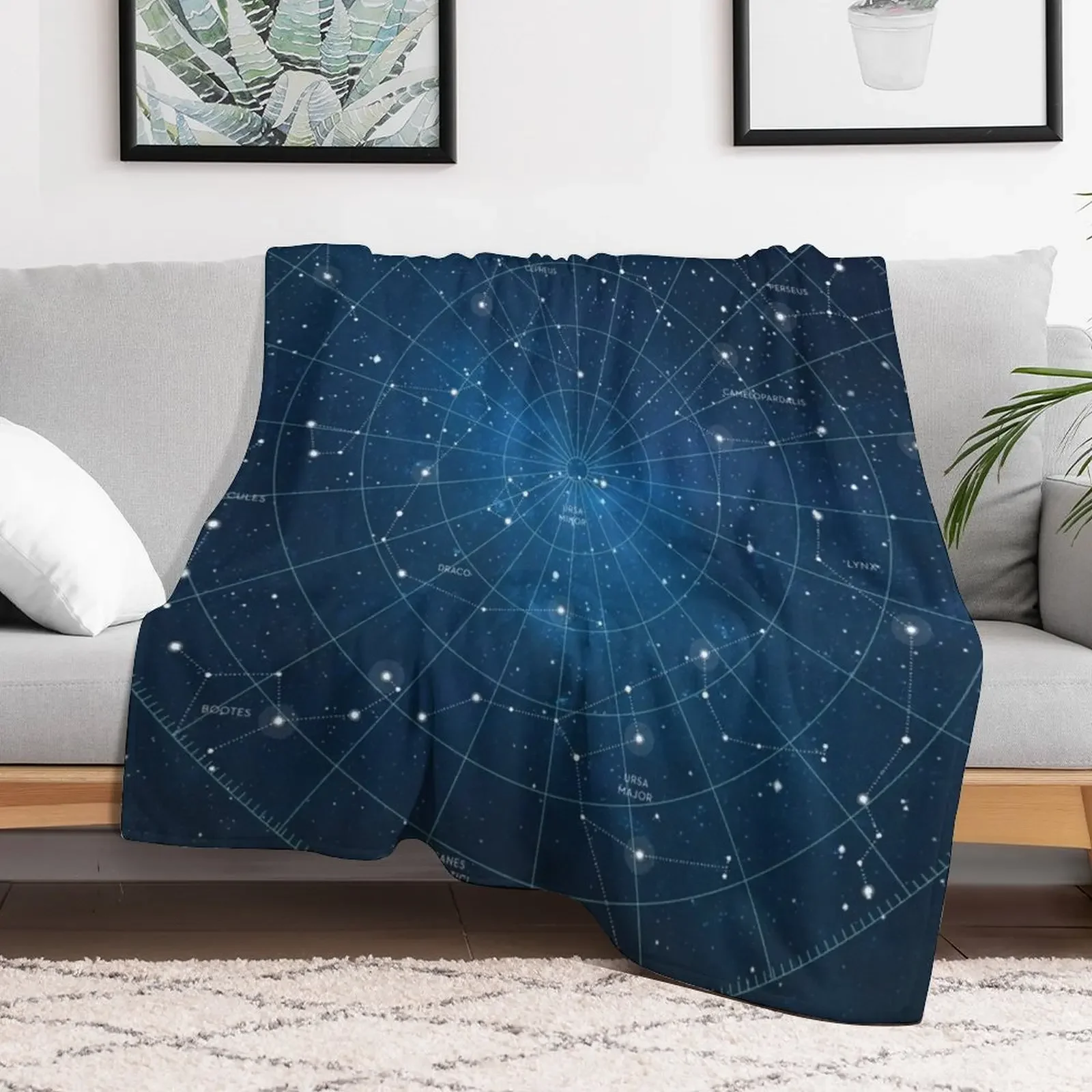 Constellation Star Map Throw Blanket Warm Napping Blanket for Office Couch Bed