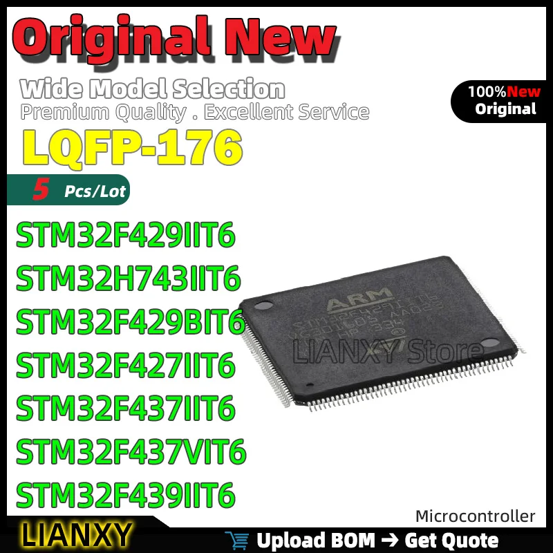

LQFP-176 STM32F429IIT6 STM32H743IIT6 STM32F429BIT6 STM32F427IIT6 STM32F437IIT6 STM32F437VIT6 STM32F439IIT6 Новый оригинальный