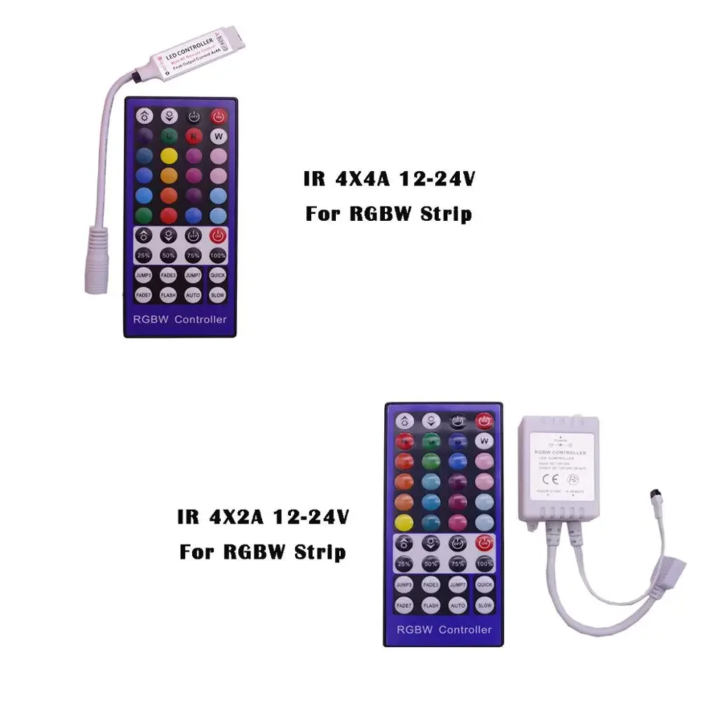 Dimmer RGB RGBW 12V 24v 24 44Key IR RF Remote Controller for  RGB RGBW 6A 12A 24A LED SMD Strip Lights