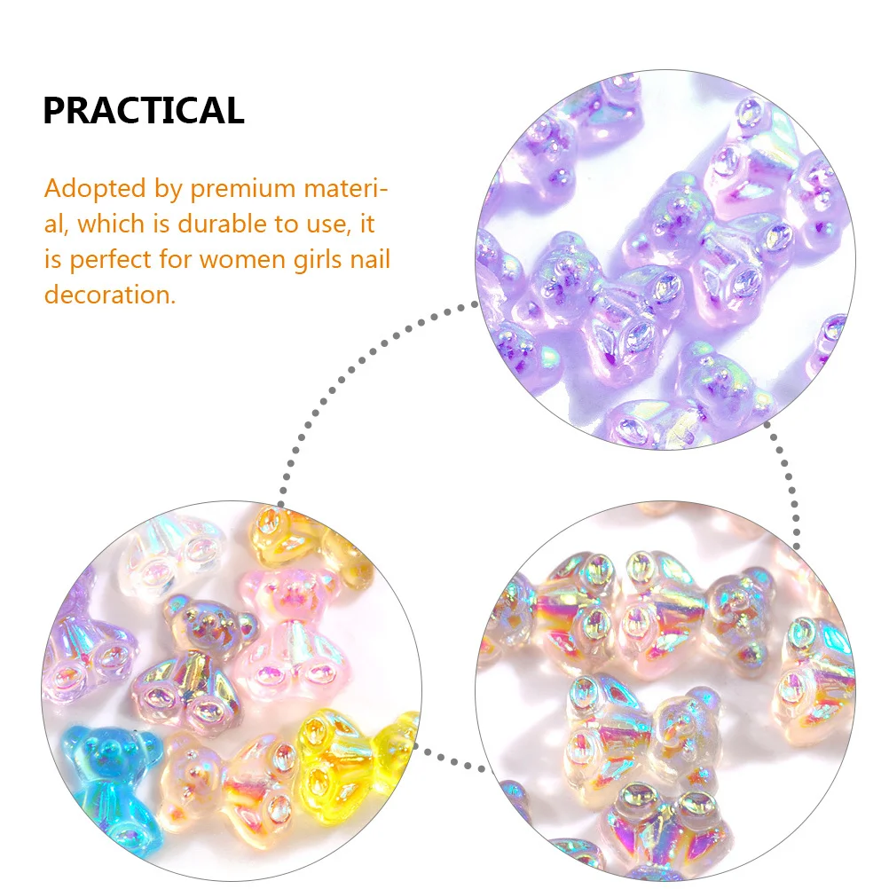 ชุดตกแต่งเล็บโฮโลแกรม 64 ชิ้น ลายหมีสุดสร้างสรรค์ สำหรับตกแต่งเล็บด้วยตัวเอง อุปกรณ์ทำเล็บสำหรับผู้หญิง ของขวัญสำหรับงานปาร์ตี้