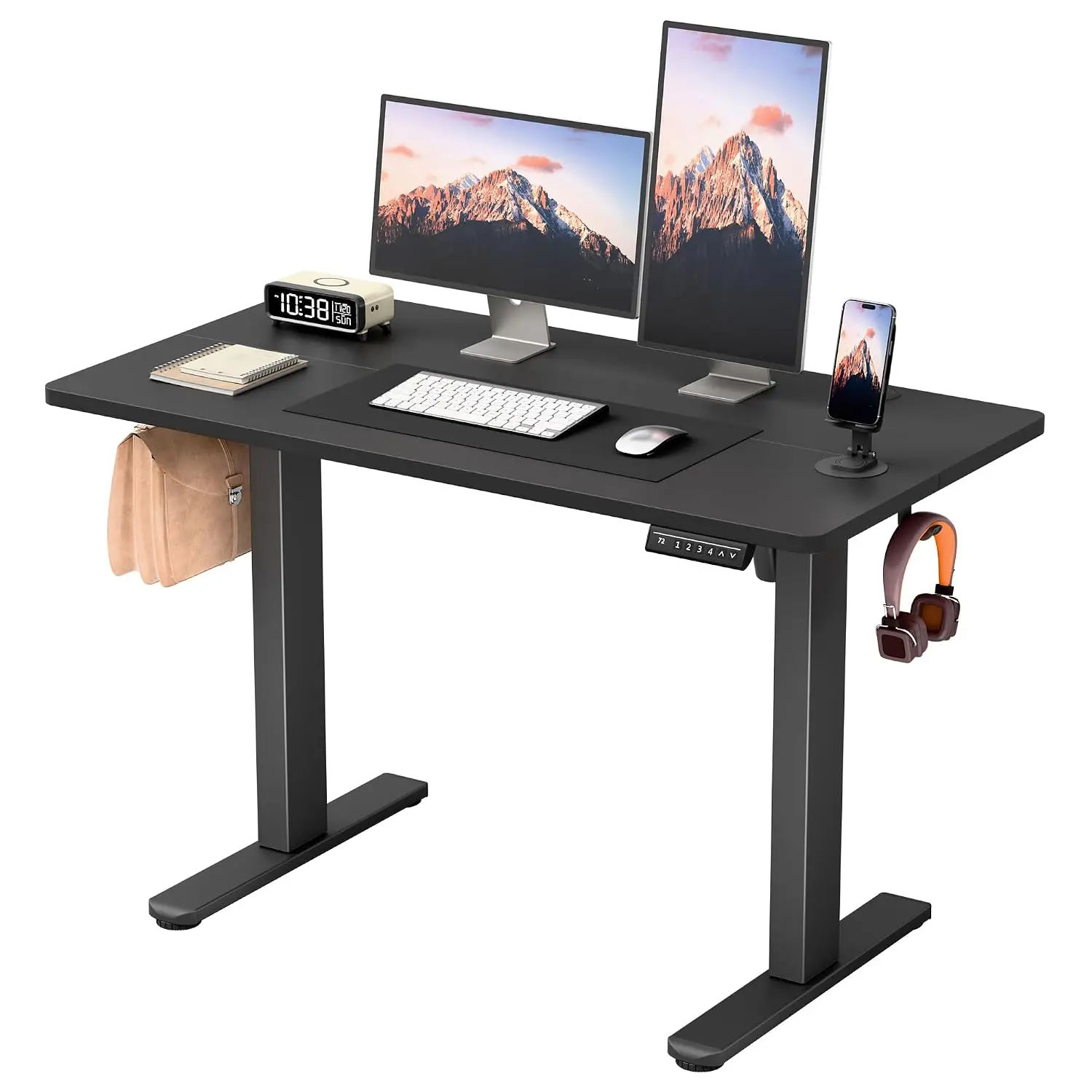 45 Inch Electric Standing Desk with Phone Holder Home Office Adjustable Height Workstation, Customized
