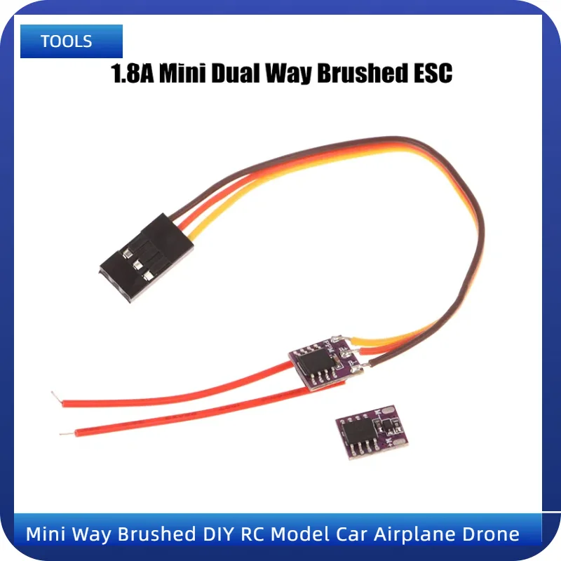 1S Electronic Speed Controller 1.8A Dual Way Brushed ESC Hollow Cup Motor Mini Way Brushed DIY RC Model Car Airplane Drone