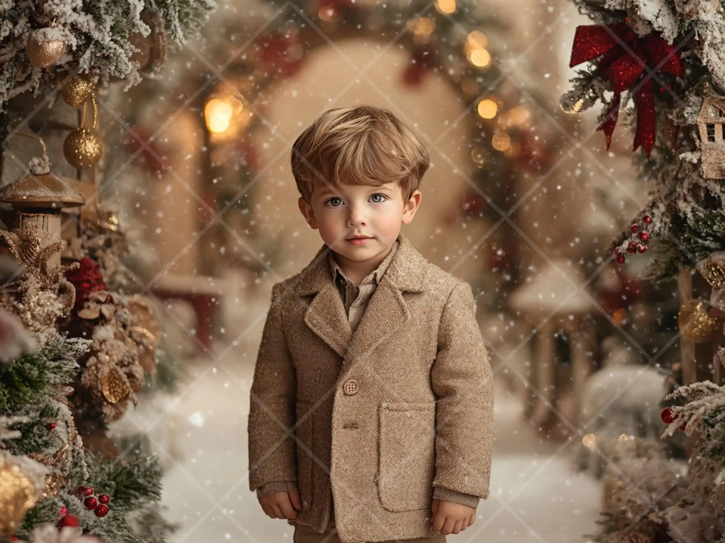 Mehofond Photography Background Winter Wonderland Christmas Blurred Snowy Xmas Kids Family Portrait Decor Backdrop Photo Studio