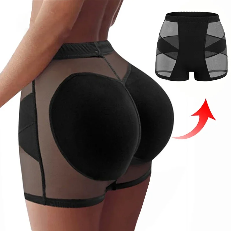 Damen Unterwäsche mit Po-Lifting-Effekt, formende Unterwäsche zur Hüftmodellierung, Hüftverstärker, sexy Po-Push-Up-Mesh-Slips, Shapewear