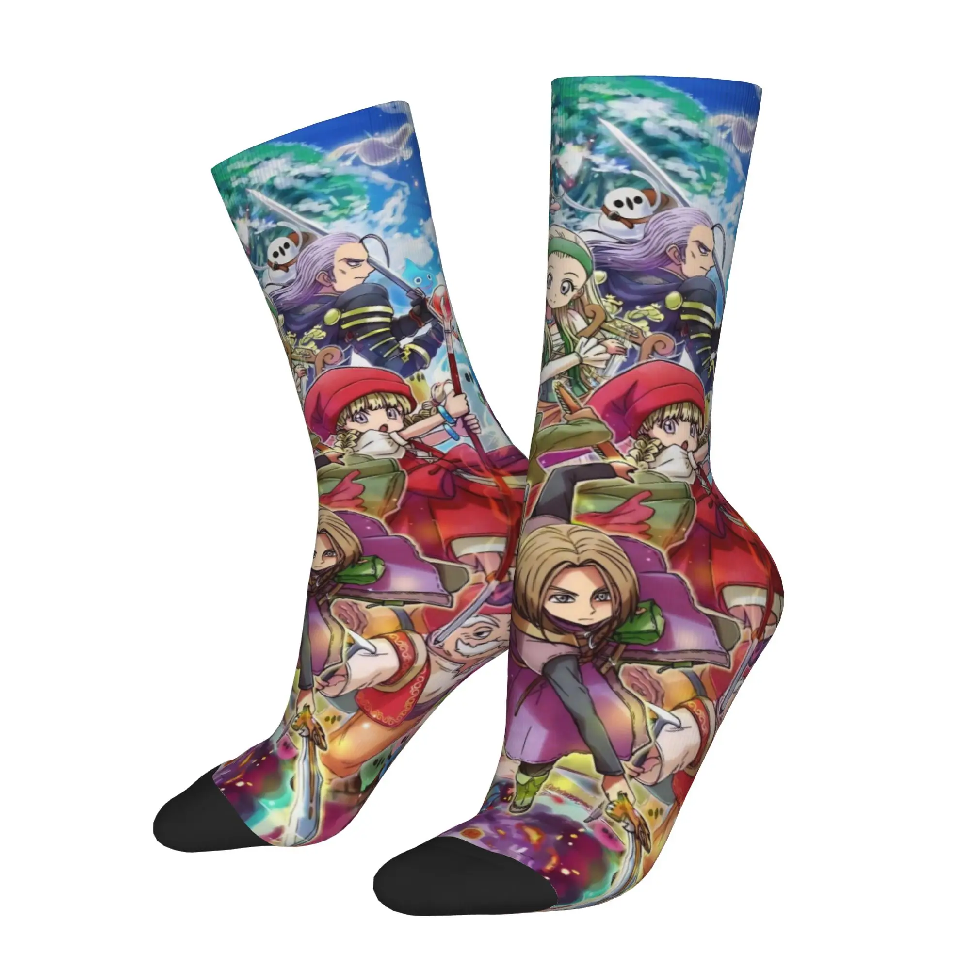 Autumn Winter Retro Men's Women's Dragons Quests Game Socks Anlace Hero Erdrick Slime Non-slip Soccer Socks