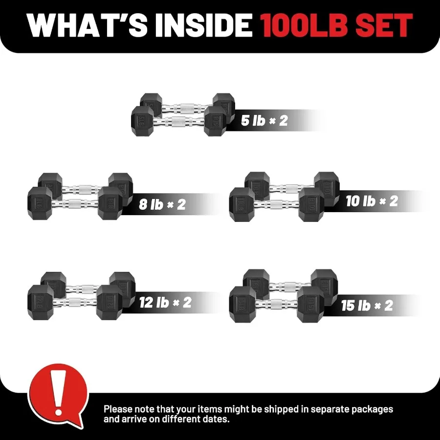 مجموعة الدمبل السداسية 45550 رطل المطاط المغلفة في صالة الألعاب الرياضية المنزلية لتدريب القوة وتمارين اللياقة البدنية أوزان اليد القابلة للتعديل