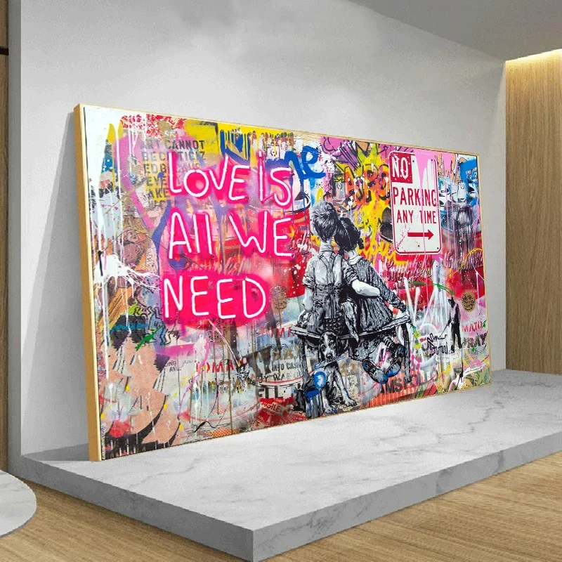 Banks Graffiti Art Canvas Poster and Prints Follow Your Dream Inspirational Painting Wall Art Picture for Living Room Home Decor