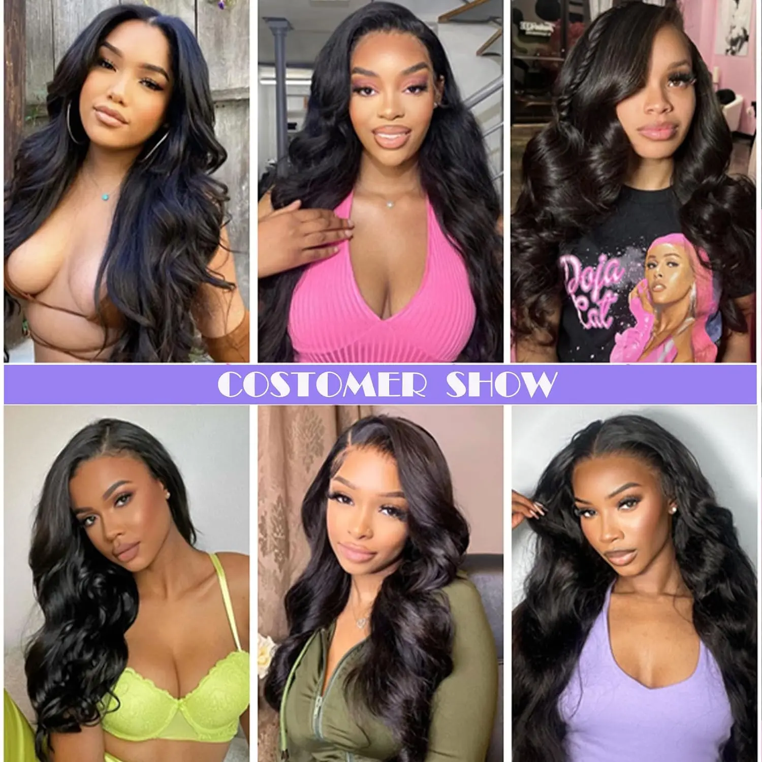 30 Inch Body Wave Lace Front Wigs Pre Plucked Glueless Wigs 180% Density Pre Plucked Synthetic 13x4 HD Lace Front Wigs for Women