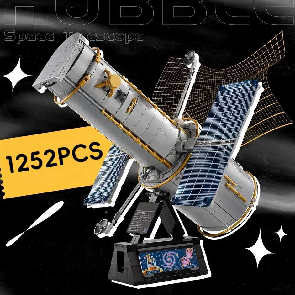 New 1252pcs Observatory Space Exploration Satellite Orbital Space Telescope Building Block Puzzle Model Toy For Birthday Gifts