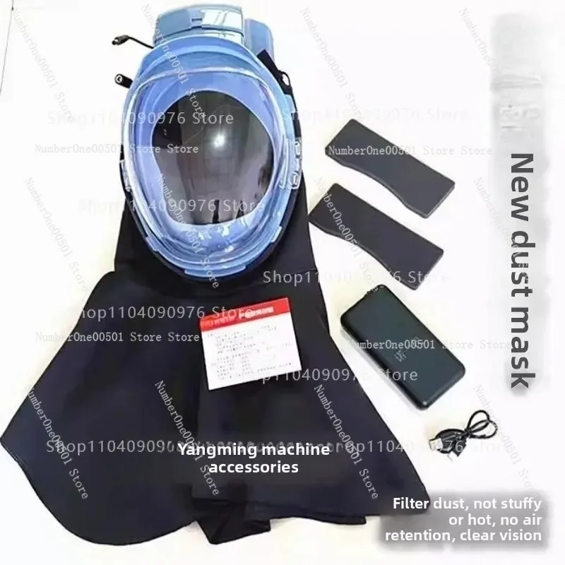 Anti Dust Hat with Built-in Fan Protective Face Mask Shoulder Cape for Farm Machinery Use