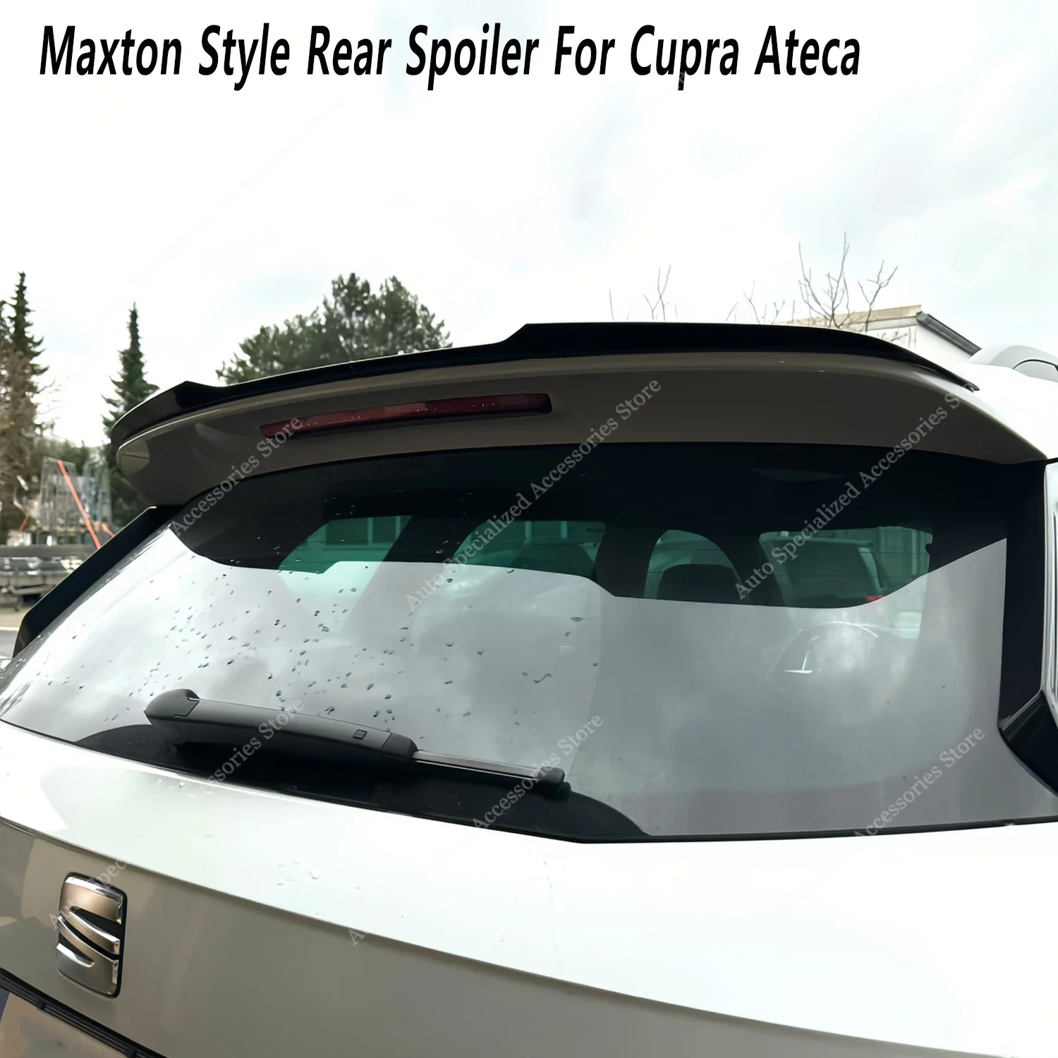 For Seat Ateca MK1 FR Maxton Style Rear Spoiler Caps Ateca FR/Cupra 2017-2024 Only Rear Top Tali Wing Bodykits Tuning