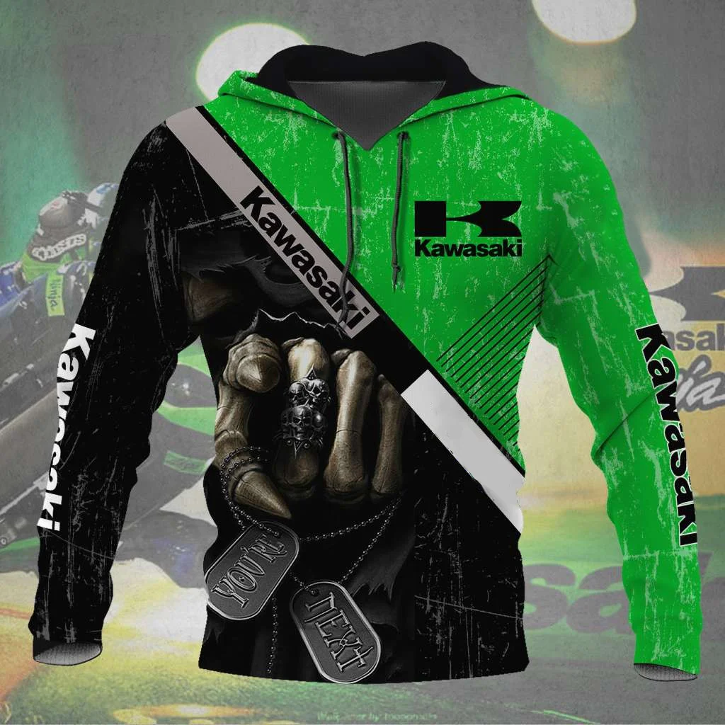 Kawasaki Oversized Hoodie Street Mens Clothing Unisex Sweatshirt High-quality Motorcycle Uniform Child Racing Suit Sports Men's