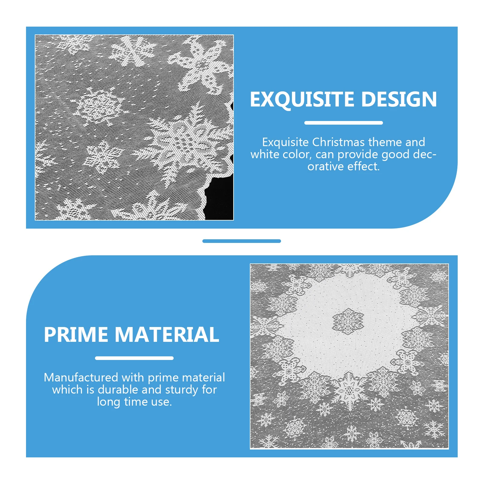 Snowflake Lace Design For Christmas Holiday Home Party Kitchen Cafe Dining Room Fabric Cover Xmas Tablecloth Snowflake