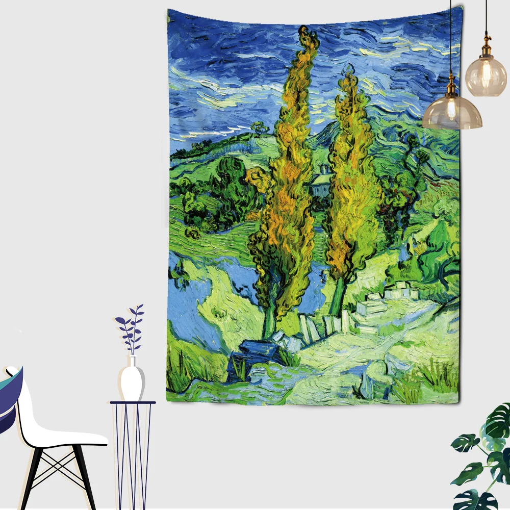 Aspen of Saint Remy Tapestry Art Living Room Home Background Hanging Cloth Wall Decoration TAPIZ