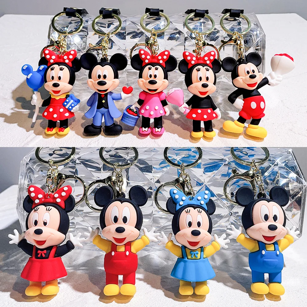 

Брелок с фигурками Микки и Минни, брелок для влюбленных пар, портативный брелок для ключей от машины, свадебный подарок для друзей
