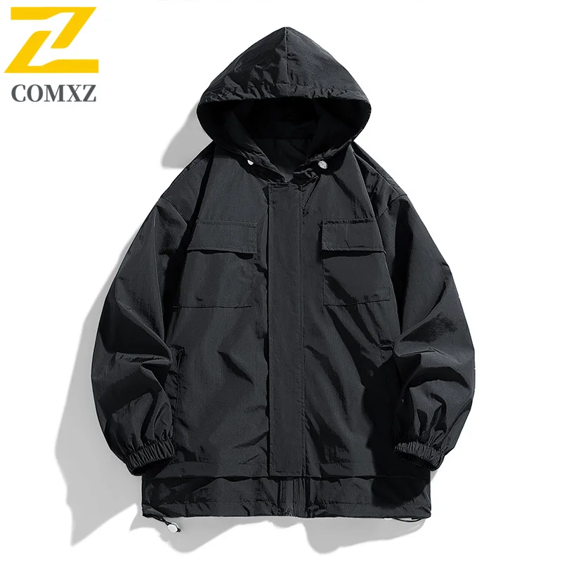 

Куртка для пар, осенняя новая уличная тонкая ветрозащитная водонепроницаемая дышащая куртка с капюшоном, повседневное универсальное пальто для кемпинга и пешего туризма