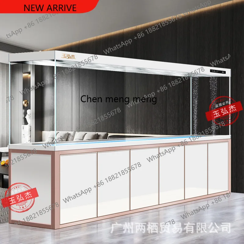 

Pipeless bottom filter ultra-white glass ecological aquarium living room household floor medium and large screen partition