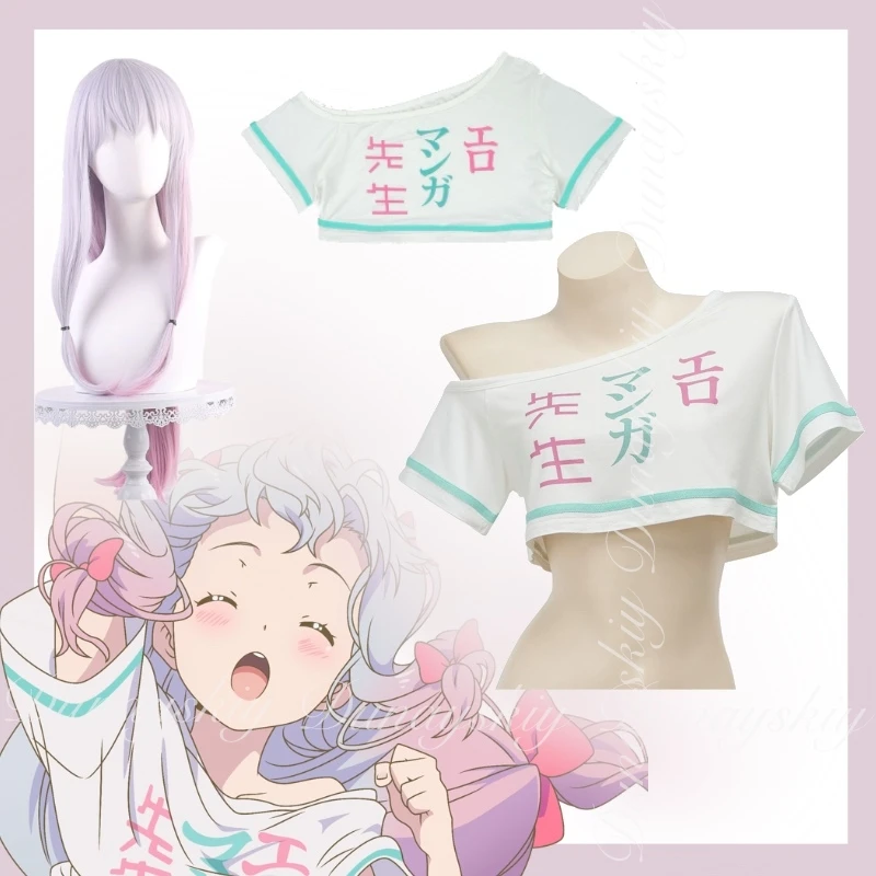 

Eromanga Sensei Izumi Sagiri Косплей Аниме Серый Розовый Парик Градиентный Белый Короткий Топ Полный Комплект Костюм