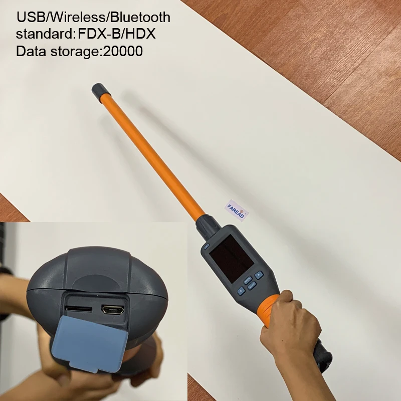 

134.2kHz Long Range RFID Stick Reader FDXA FDXB Android 5.1 for Cattle Sheep Livestock Ear Tag ID