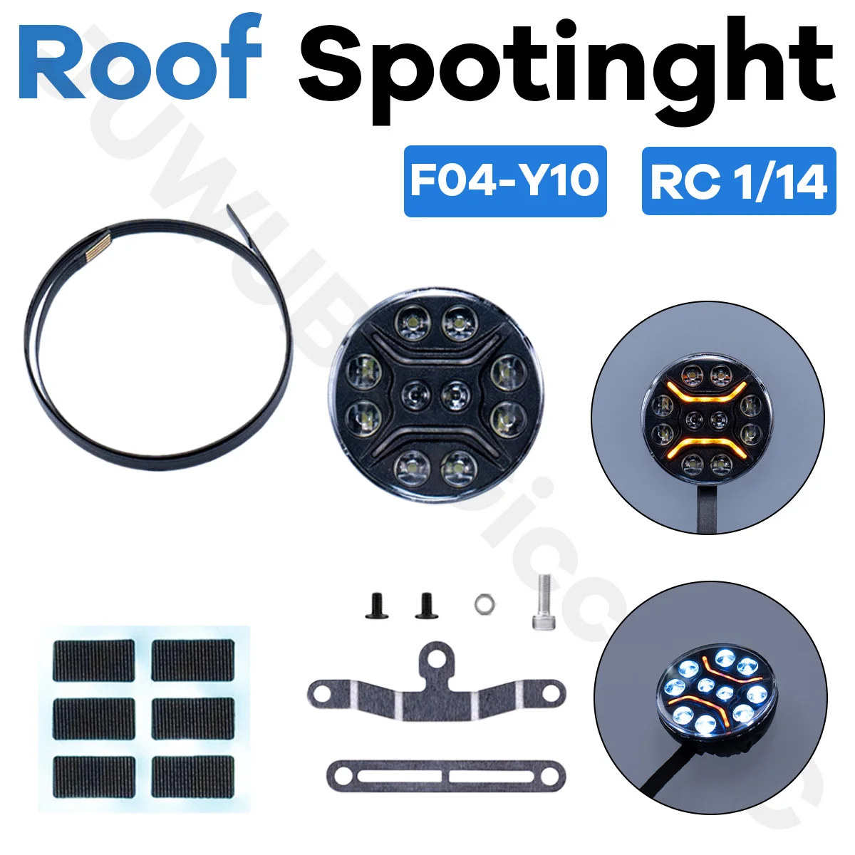 770S Roof Spotlight LED Lamp F04-Y10 For 1/14 Tamiyaa RC Truck Tractor Tipper Construction Machinery SCANIAA DIY Toy Model Parts
