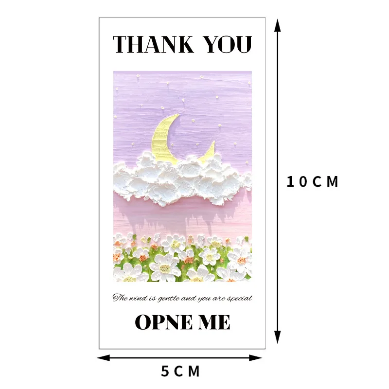 50pcs/pack Flower Thank You Stickers Rectangle Decorative Package Stickers for Business, Boutiques, Online Retailers, Gift Boxes