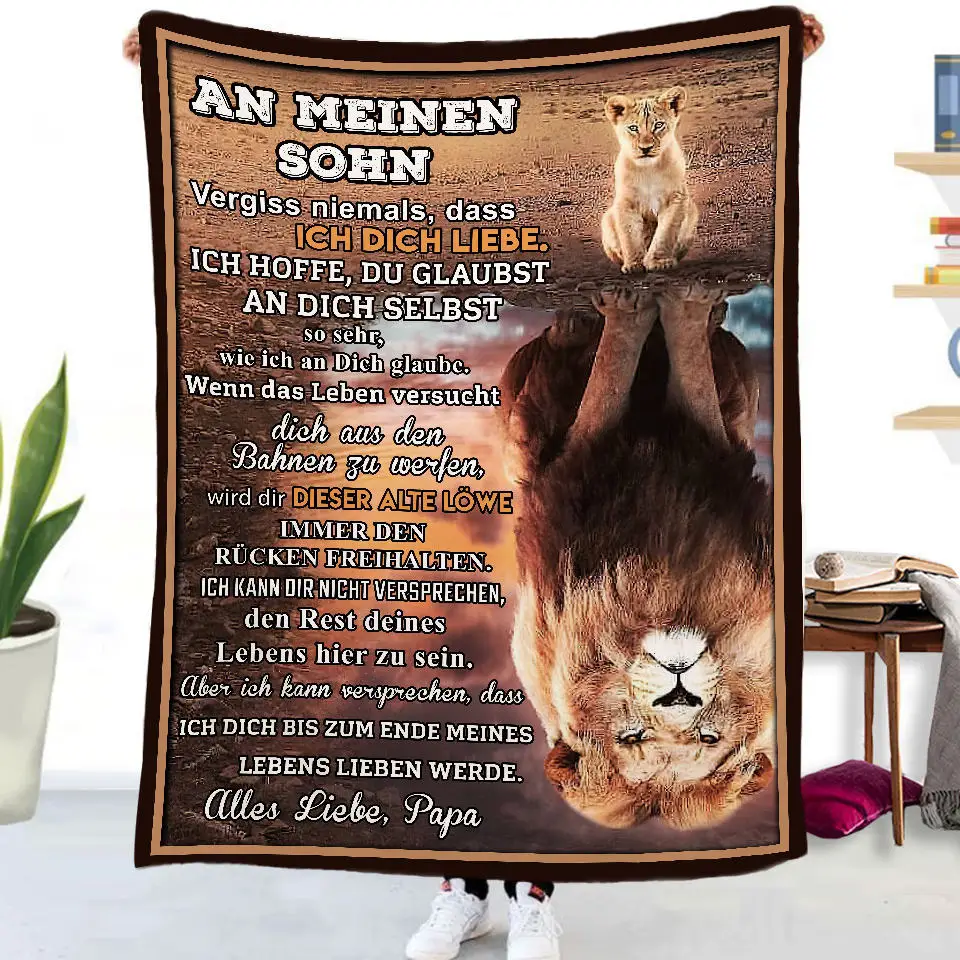 Flanelldecke mit deutschen Buchstaben „To My Daughter Son“, Weihnachtsgeschenk, warme Überwurfdecke für Bett, Sofa, Couch, Geburtstagsgeschenke, Heimkönigin – Detail 36