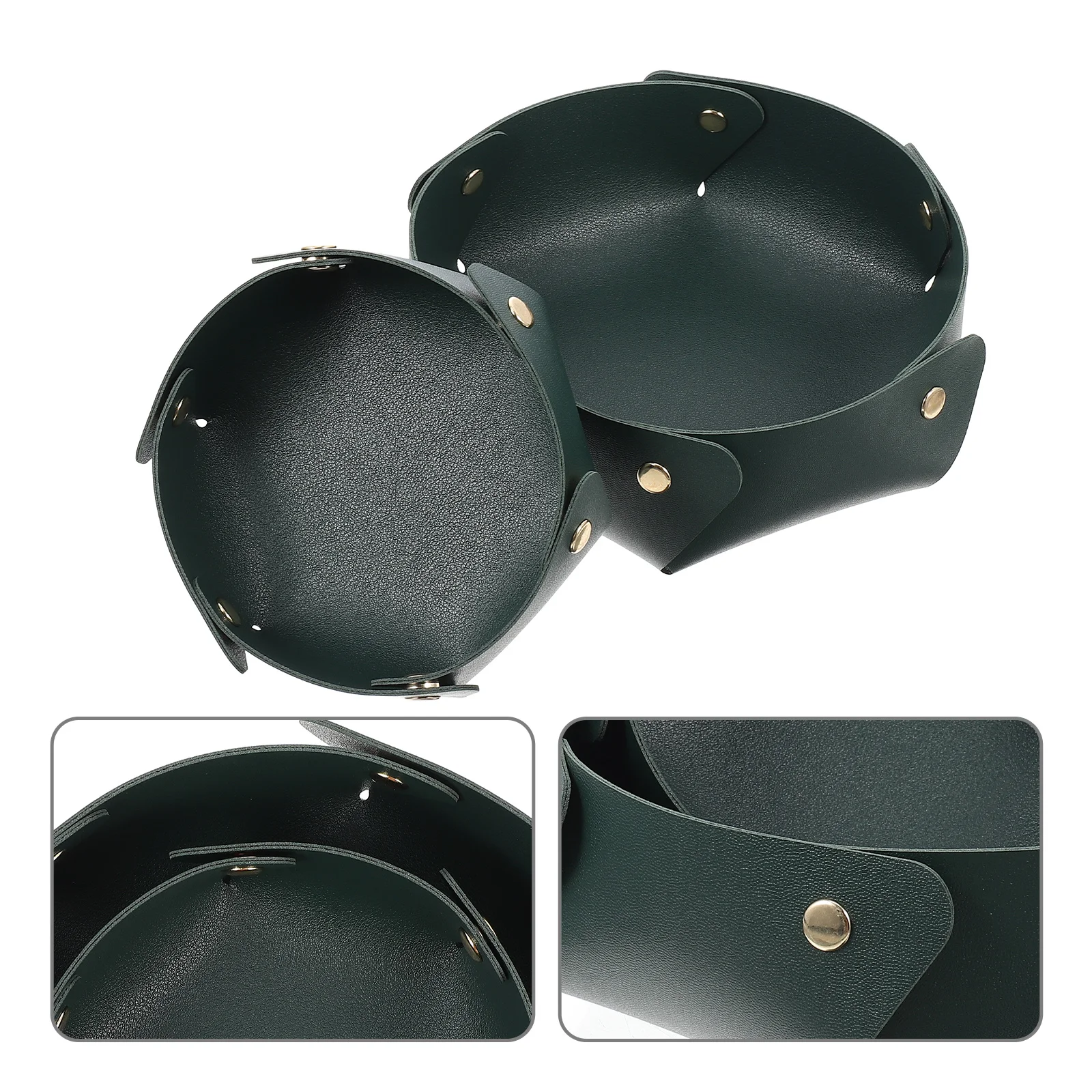 

2 Pcs Key Box Small Storage Boxes Work Desk Porch with Lid Pu Entryway Lids Miss