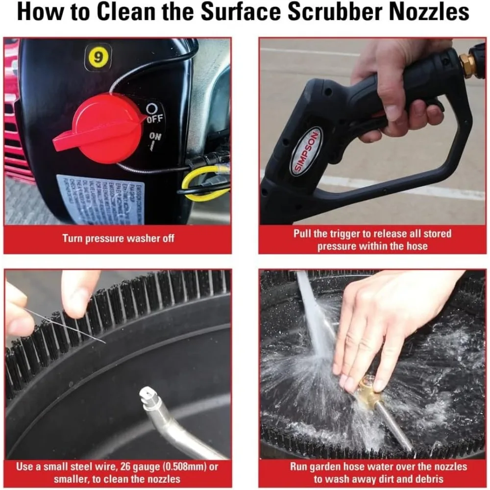 سيمبسون كلينج 80165 منظف أسطح غسالة الضغط الفولاذية العالمية 15 لآلات المياه الباردة، توصيل سريع 1/4، يوصي