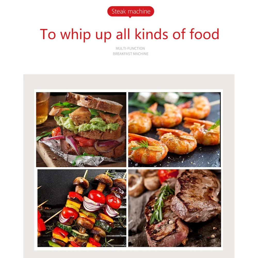 صانع شرائح اللحم المنزلي الصغير برغر عجة صانع الساندوتشات الكهربائية غير لاصقة سطح شواء محمصة صانع الإفطار الكهربائية