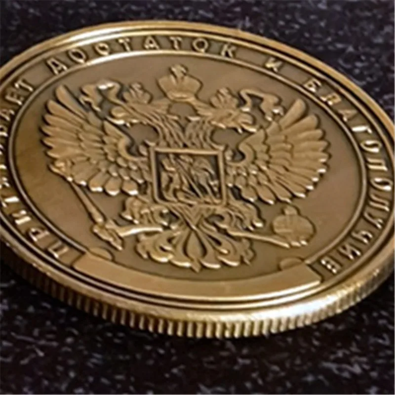 

40mm Double Sided Embossed Wealth Luck Collectible Souvenir Gift Russian Million Ruble Commemorative Coin