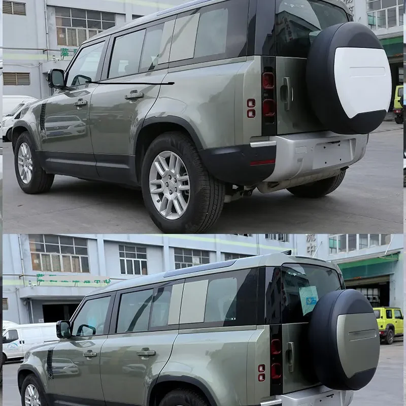 For land rover defend 90 110 130 2020-2024 ABS & leather Car Rear Spare Tire Protective Trim Cover exterior Car Accessories