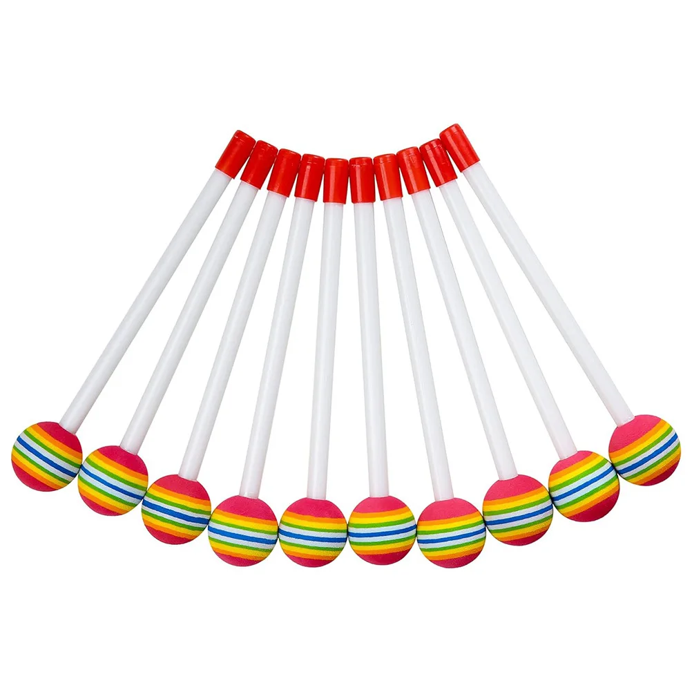 

10Pcs Drumsticks for Drums Rainbow Lollipop Head Long Sturdy Drum Sticks Set Performance Practice Percussion Musical Instrument