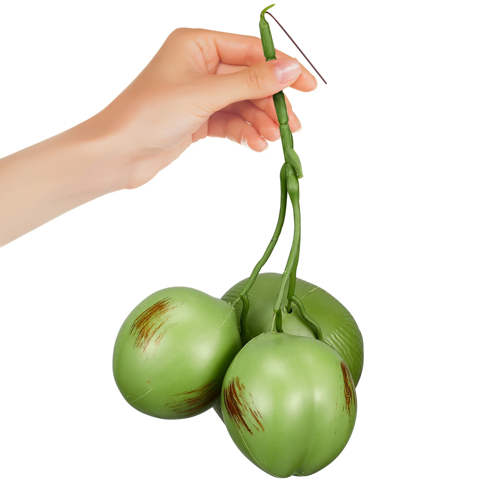 

1 Bunch Realistic Artificial Coconuts Green Fake Fruit for Room Decor Table Display Tropical Theme Party Supplies Lifelike Fruit
