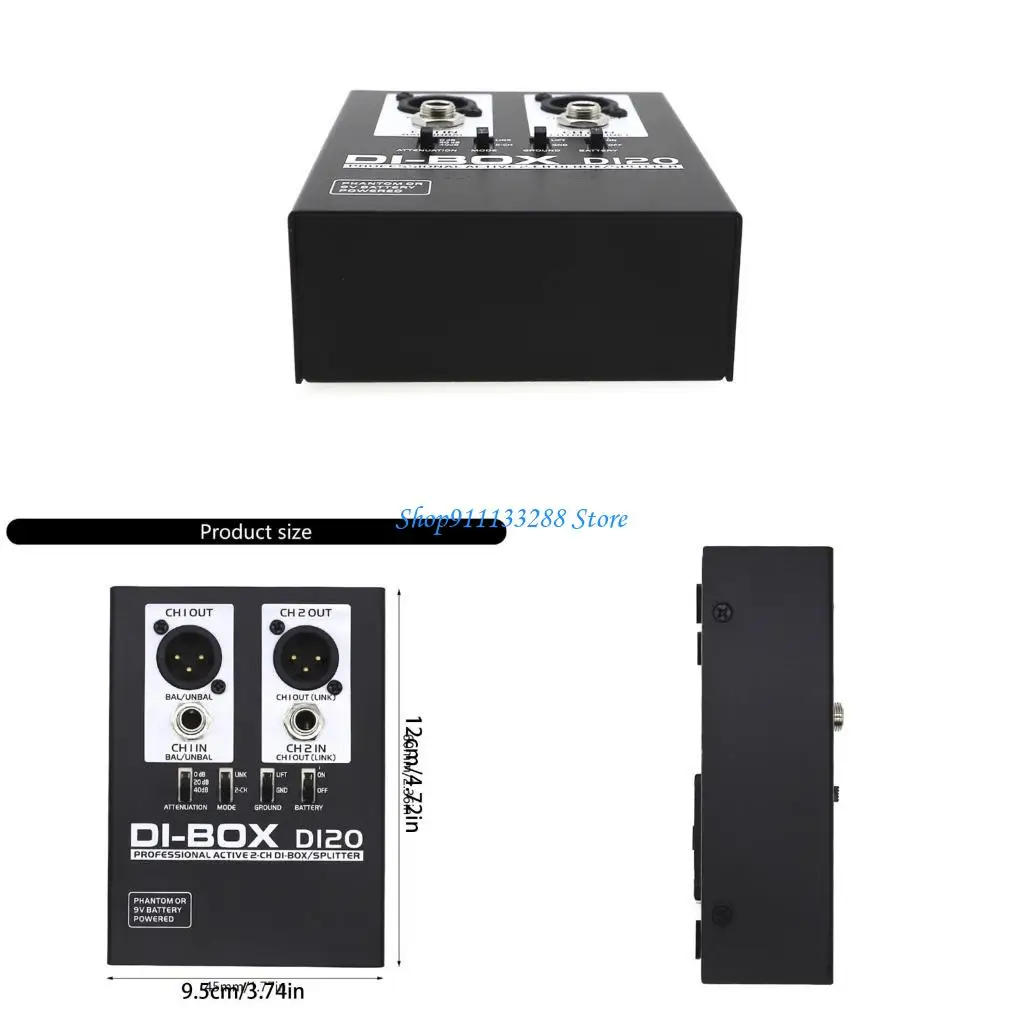 G88d Small 2Channel Active -Box -Splitter für E -Gitarre, Bässe, Keyboards