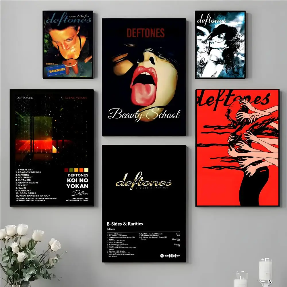 Hot Rock D_DeftoneS Band Painting Calligraphy High Quality Canvas Poster Wall Art For Office Restaurant Home Decoration Set