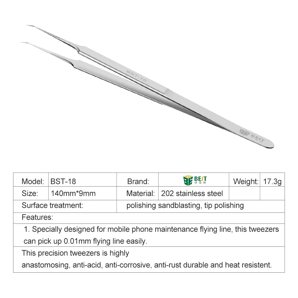 BST-18 Stainless Steel Electric Eyebrow Plucker Personalized Cheap Tweezers for Eyelash Extension Jump Tweezer