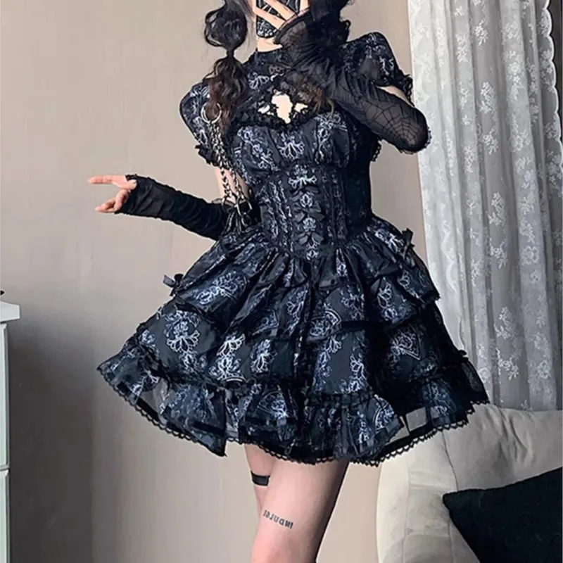 

Black ballet style flower married lovely sweet pompadour dress