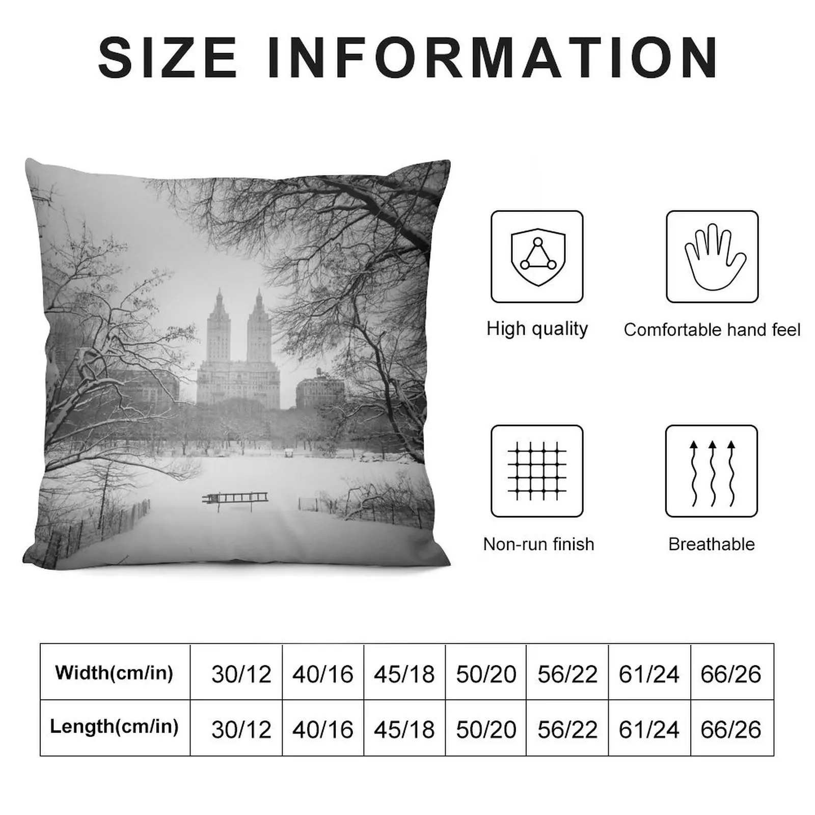 Central Park - Winter Wonderland Throw Pillow Luxury Sofa Cushions Couch Cushions Christmas Pillow Cases Sitting Cushion pillow