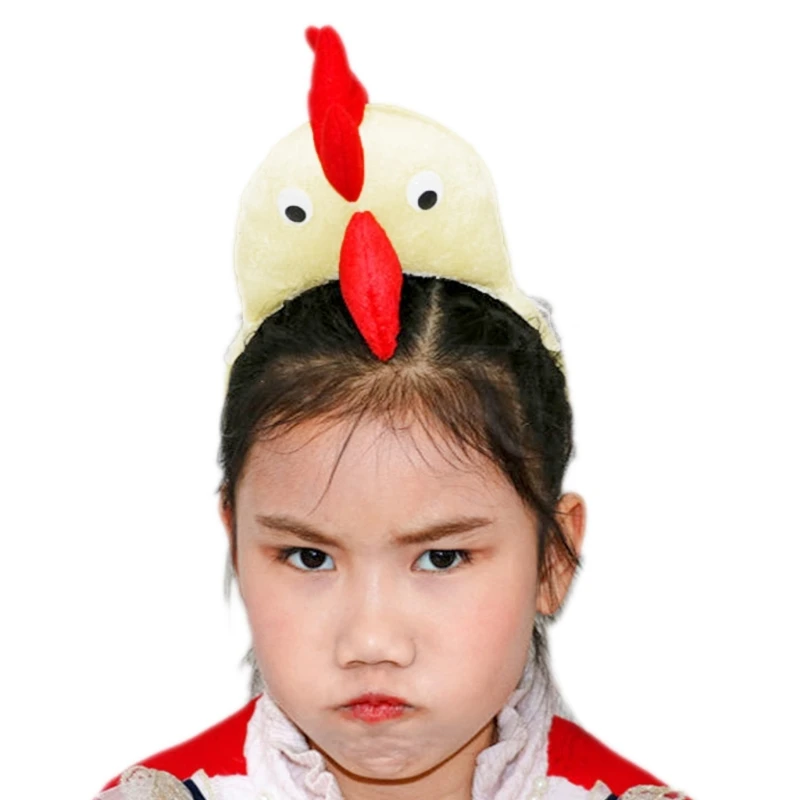 Girl Rooster Headbands Funny Chicken Headwear Wide Hairband Wear Cartoon Hairband Birthday Party Drop Shipping